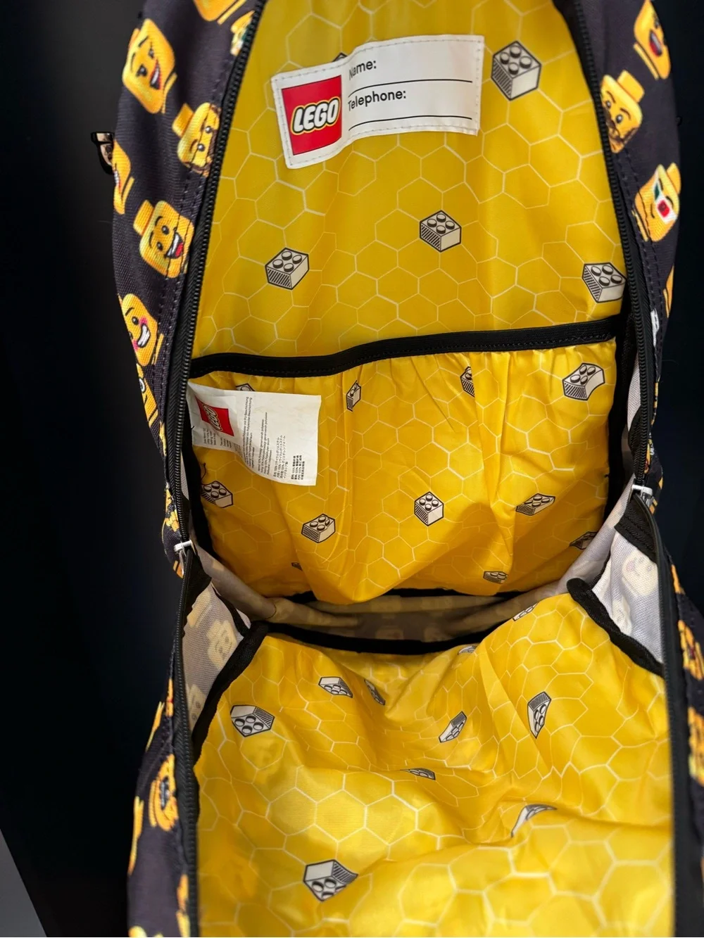 Lego minifigure Backpack and Lunchbox